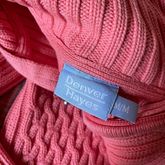 Pink Cable-Knit Zip-Up Sweater - Picture 7 of 8